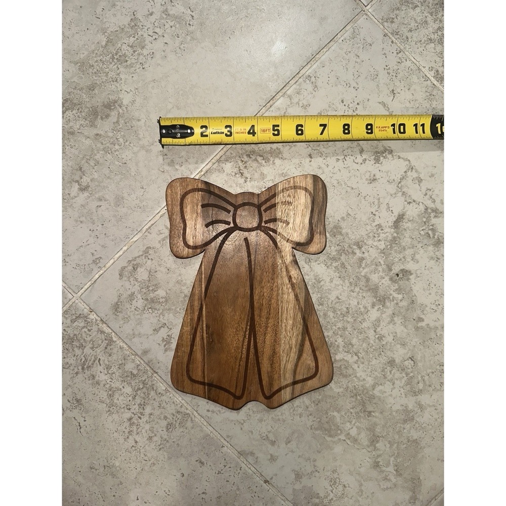 Cottagecore Bow Shape Wooden Cutting Board Tray Charcuterie Serving Platter S - Picture 4 of 4
